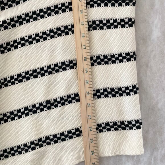 Talbots Womens White Black Textured Stripe Open Front Draped Cardigan Size 2XP - Picture 6 of 8